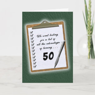 Birthday - list of advantages of turning (age) card