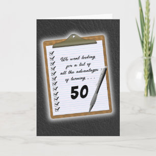 Birthday - list of advantages of turning (age) card