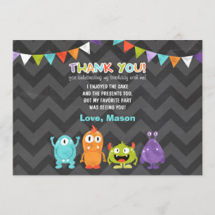 Birthday Little Monster Thank You Card