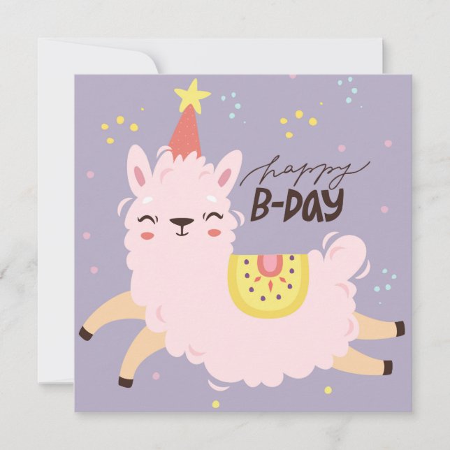 Birthday Llama Holiday Card (Front)