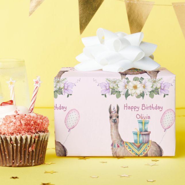 Birthday Llama Wrapping Paper (Birthday Party)