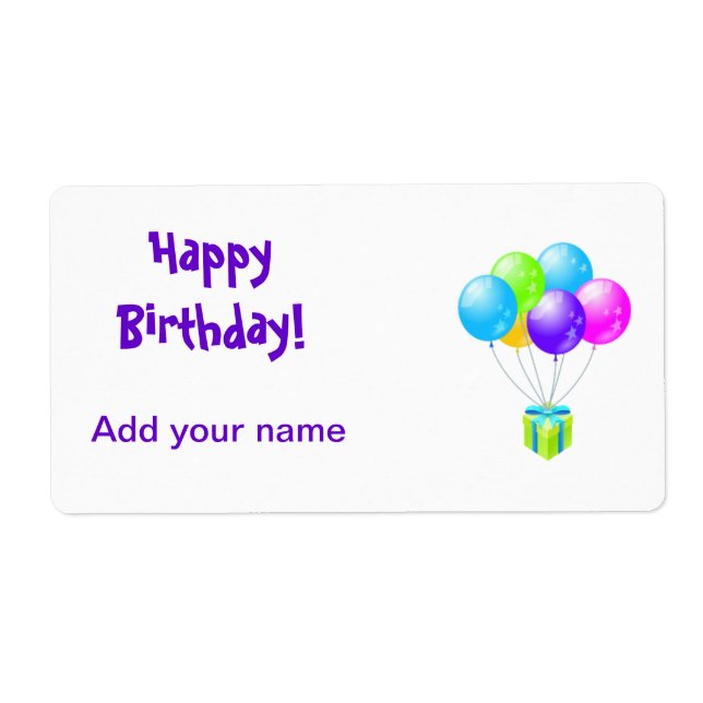 Birthday Lollipop Tags Party Favours Wrapper Label (Front)