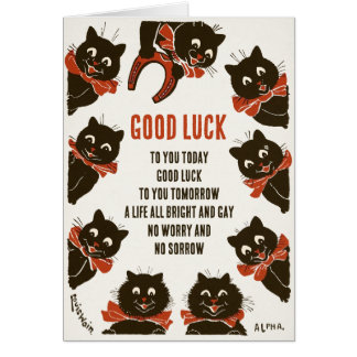 Birthday Louis Wain Good luck cats CC0166 Card