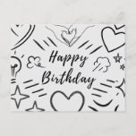 Birthday Love Sketch Postcard<br><div class="desc">The Birthday Postcard that made by love sketch for your happiness!</div>