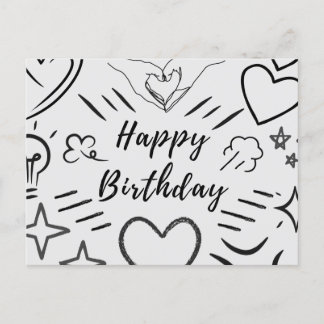 Birthday Love Sketch Postcard