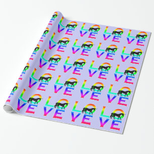 Birthday Love with Unicorn in Silhouette Wrapping Paper