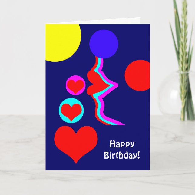 Birthday lovely lips kiss for the one you love. card (Front)