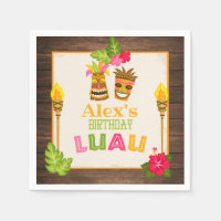 Birthday Luau Paper Napkins - Boy