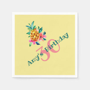 Birthday Luau Pineapple Napkin