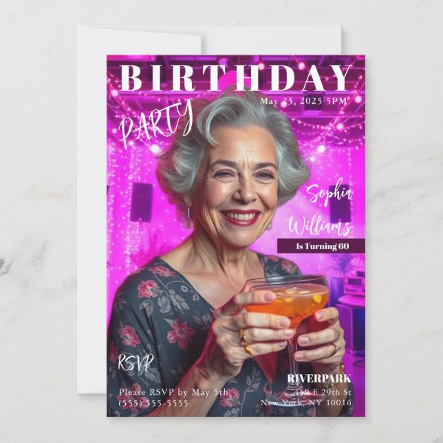 Birthday Magazine Cover Invitation (Front)