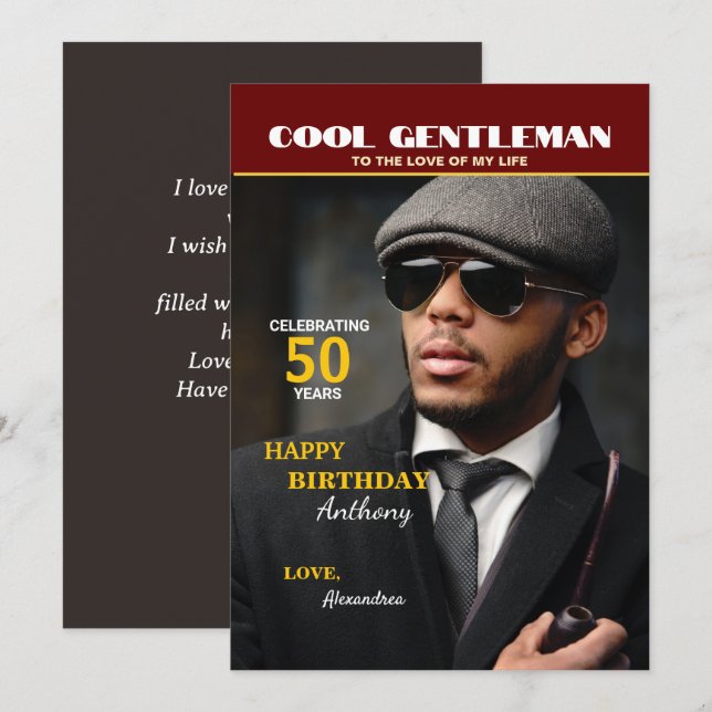 Birthday Magazine Photo Cover Personalise Card (Front/Back)