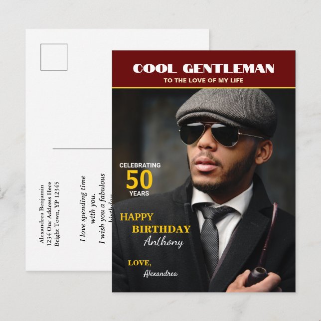 Birthday Magazine Photo Cover Personalise Postcard (Front/Back)