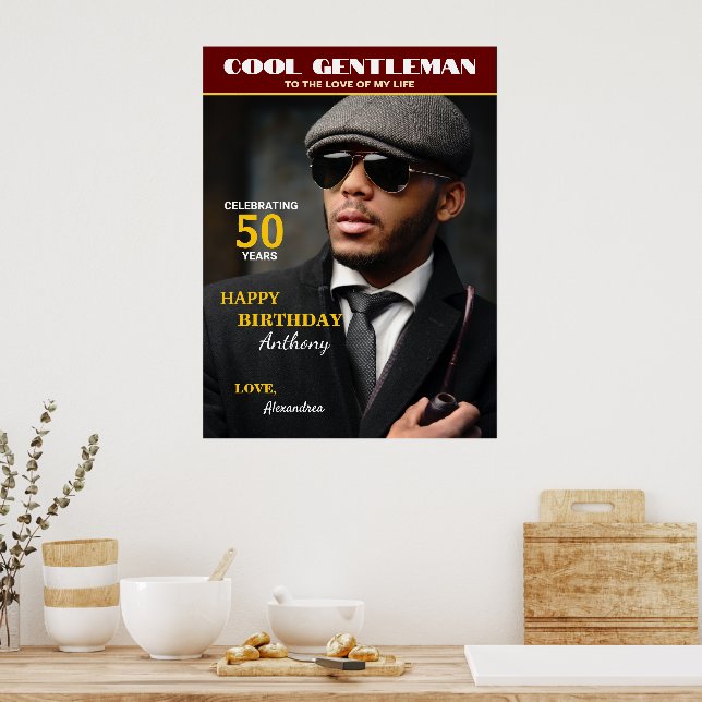 Birthday Magazine Photo Cover Personalise Poster (Kitchen)