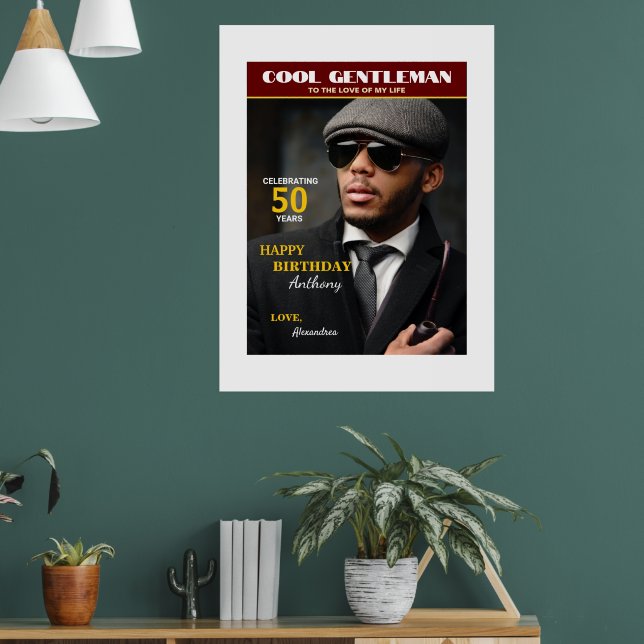 Birthday Magazine Photo Cover Personalise Poster (Living Room 1)