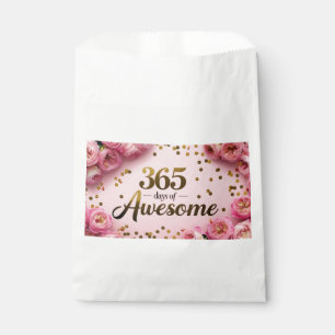 Birthday magic floral countdown shopping tote bag 