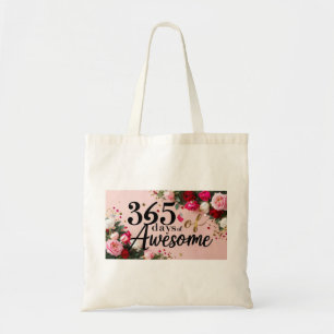 Birthday magic floral countdown shopping tote bag 