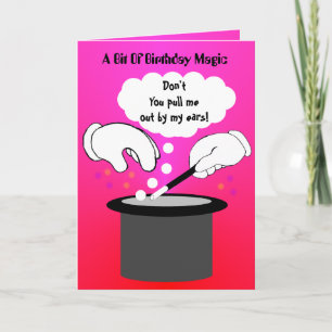 Birthday magic trick card