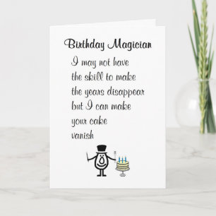 Birthday Magician A Funny Happy Birthday Poem Card