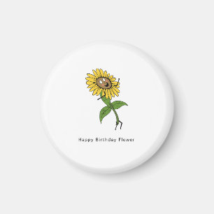 Birthday magnet, happy birthday flower magnet, magnet