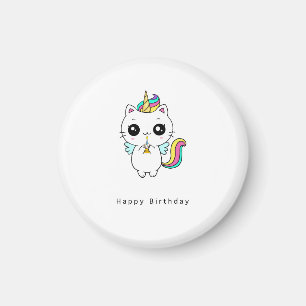 Birthday magnet, unicorn birthday magnet, cute magnet