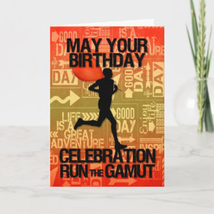 Birthday Male Runner Sport Theme Card