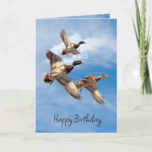 Birthday Mallard Ducks In Sky  Card