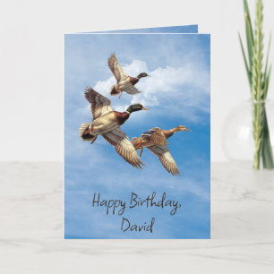 Birthday Mallard Ducks With Name Card