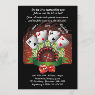 Birthday man any age,poker,gambling,casino invitation