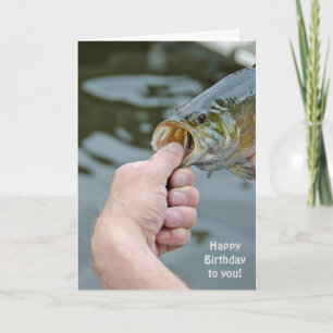 birthday-man holding largemouth bass card
