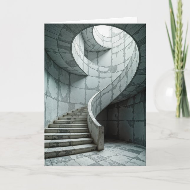 Birthday Marble Spiral Staircase Card (Front)