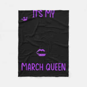 Birthday march queen happy birthday purple girls fleece blanket