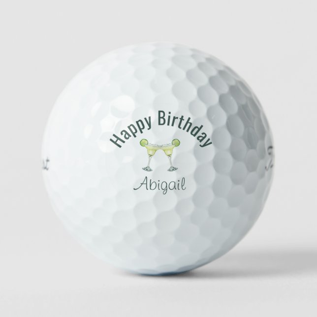  Birthday Margarita Toast Custom Titleist Pro V1 Golf Balls (Front)
