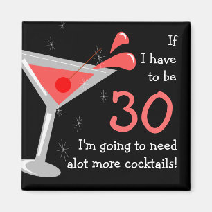 Birthday Martini Cocktail Funny Magnet