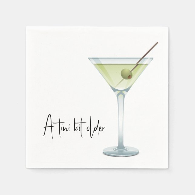 Birthday Martini On White Napkin (Front)