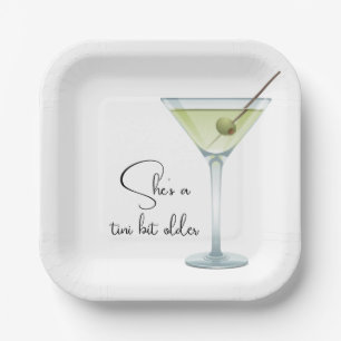 Birthday Martini On White Paper Plate