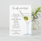 Birthday Martini Party On White Invitation (Standing Front)