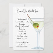 Birthday Martini Party On White Invitation (Front)