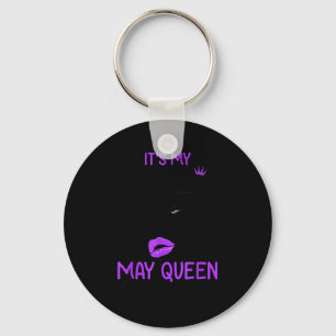 Birthday may queen happy birthday purple girls key ring