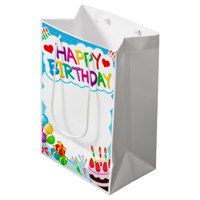 Birthday Medium Gift Bag (Front Angled)