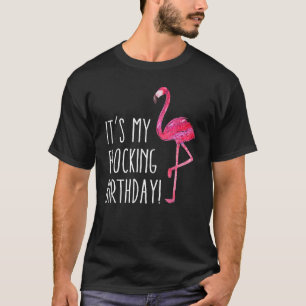 Birthday Men Women Pink Watercolor Flamingo Tee