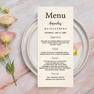 Birthday Menu beige photo fun facts