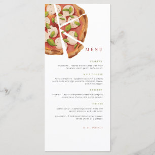 Birthday Menu Celebration menu Pizza party