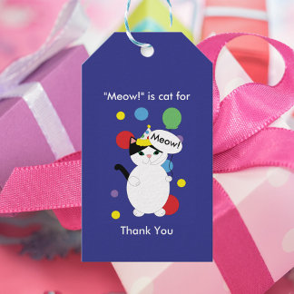 Birthday Meow is Cat For Thank You Favour Gift Tags