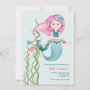 Birthday Mermaid Invitations