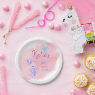 Birthday Mermaid Paper Plate