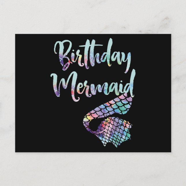 Birthday Mermaid Postcard (Front)