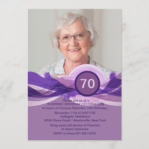 Birthday Milestone Plum Photo Invitation