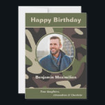 Birthday Military Camouflage Photo Custom Card<br><div class="desc">Birthday Military Camouflage Photo Custom Card has a military look great for those who have served our country or just like the military camouflage look.  Personalise with your photo and information. Happy Birthday.</div>