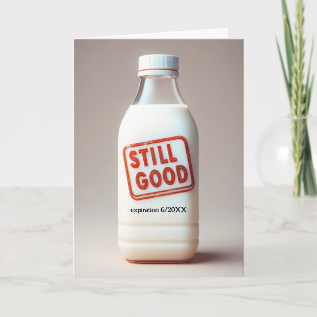 Birthday Milk Bottle With Expiration Date Card (Front)