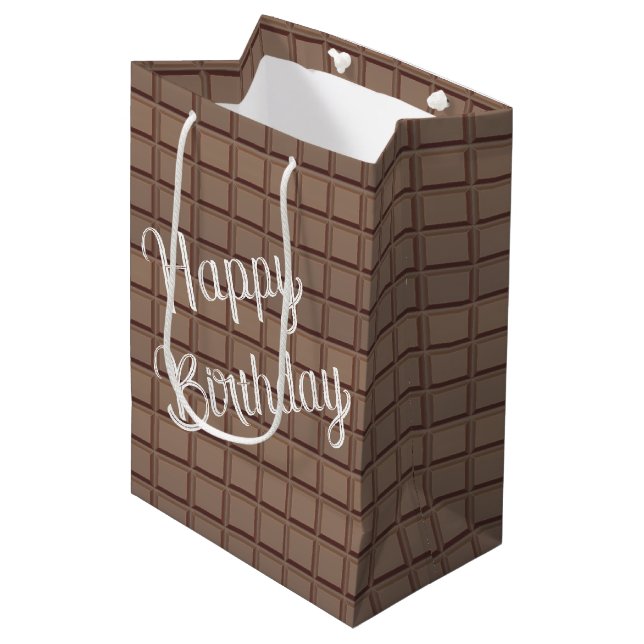 Birthday Milk Chocolate Candy Bar Medium Gift Bag (Front Angled)